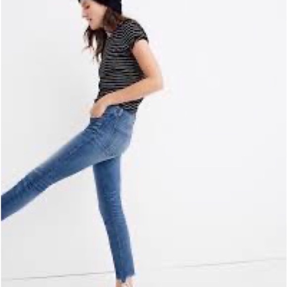 MADEWELL SKINNY SKINNY DISTRESSED JEANS SIZE 27 - Picture 2 of 8